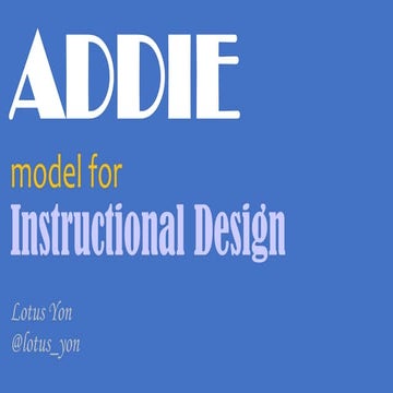 Addie Model for Instructional Design