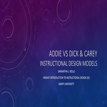 Addie vs Dick & Carey Models 