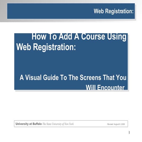 Adding A Course Using Web Reg Revised