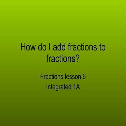 Adding Fractions