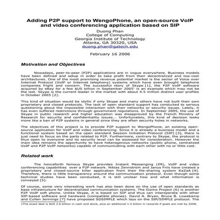 Adding P2P support to WengoPhone, an open-source VoIP and ...