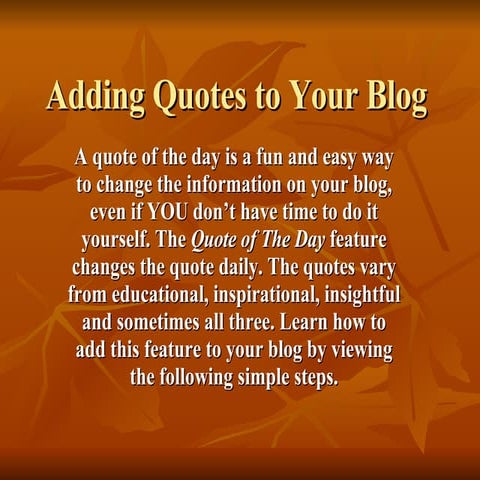 Adding Quotes Blogger