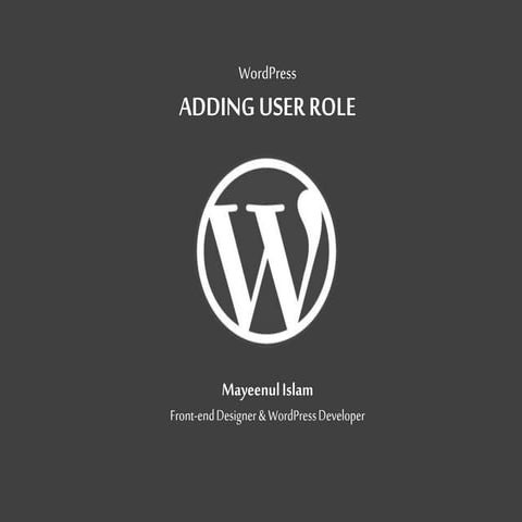 WordPress: Adding user-role