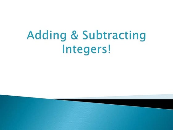 Introduction to integers | PPT