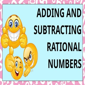 Lesson 2 2 Adding And Subtracting Rational Numbers | PPT