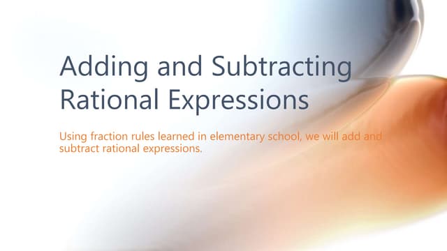 Adding and subtracting rational expressions