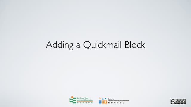Adding a quickmail block