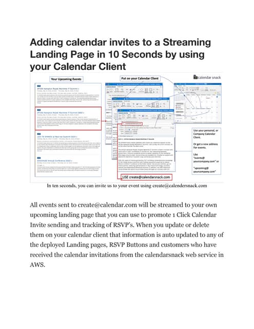 Adding calendar invites to a Streaming Landing Page in 10 Seconds by Adding calendar invites to a Streaming Landing Page in 10 Seconds by