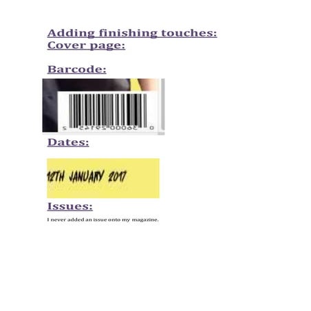 Adding finishing touches