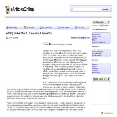 Adding fun at work to motivate employees