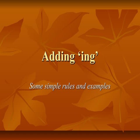 Adding ing | PPT