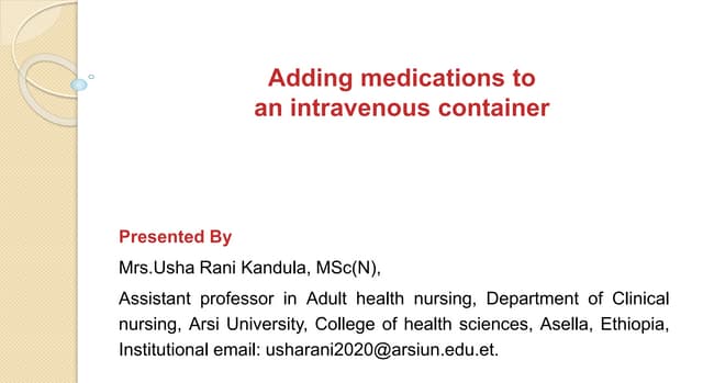 Iv infusion ppt | PPTX