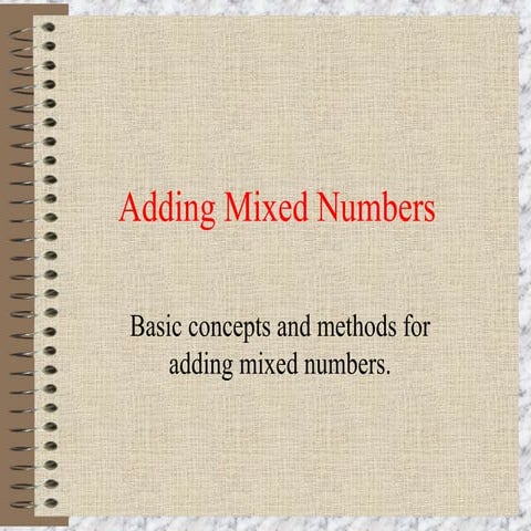 Adding mixed numbers | PPT