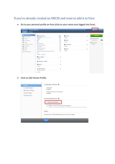 Creating an ORCID ID from Pure | PDF