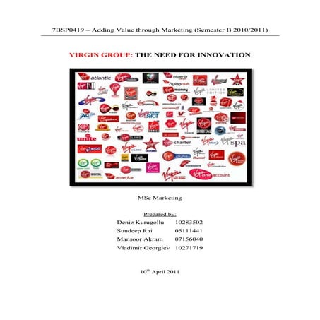 Adding Value through Marketing- Virgin Group