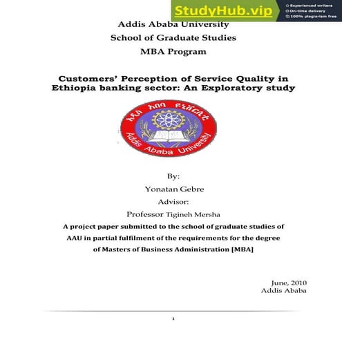 Addis Ababa University School Of Graduate Studies | PDF