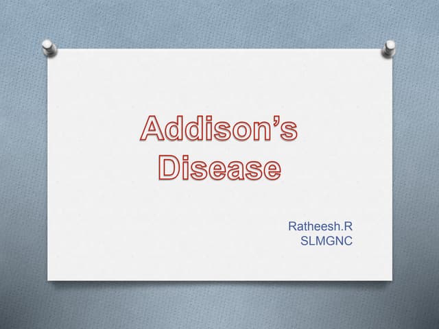 Addison's Disease ppt | PPTX