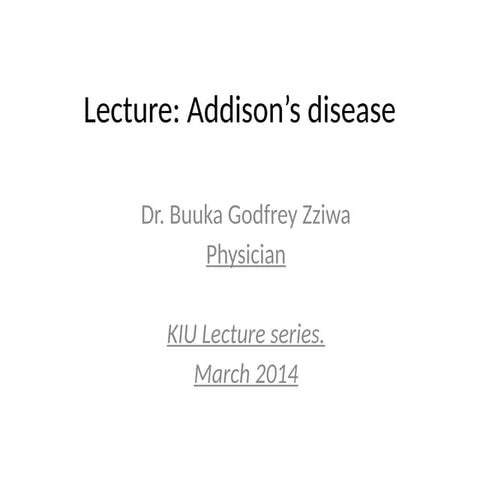 Addison's Disease ppt | PPTX