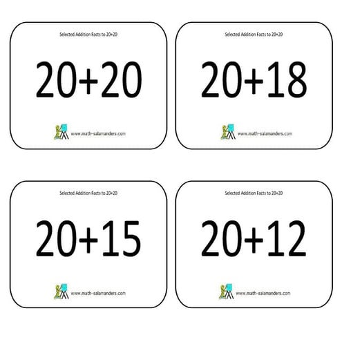 Addition facts-to-20-plus-20-selection | PDF