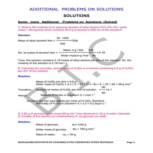 Mole concept numerical ..........