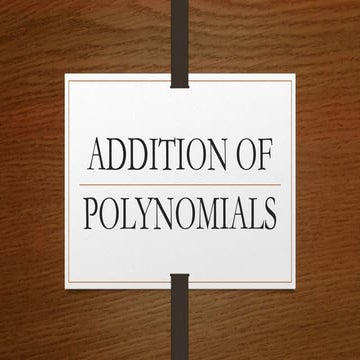 Addition of polynomials