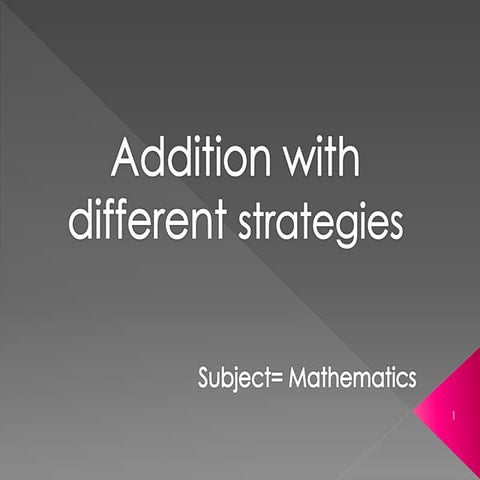 Addition with different strategies 