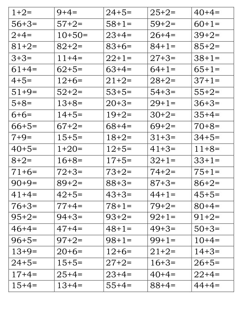 addition worksheet