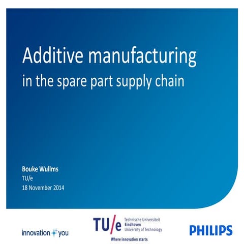 141118 Additive Manufacturing in the spare part supply chain (Bouke ...
