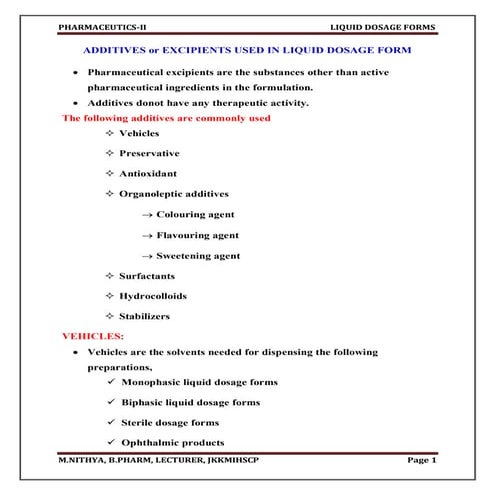 ADDITIVES or EXCIPIENTS USED IN LIQUID DOSAGE FORM.pdf
