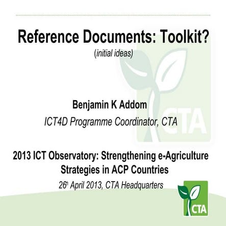 e-Agriculture strategies- reference docs