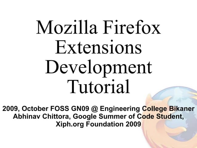 Firefox extension Development