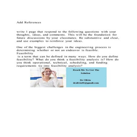 Add Referenceswrite 1 page that respond to the following q | DOCX