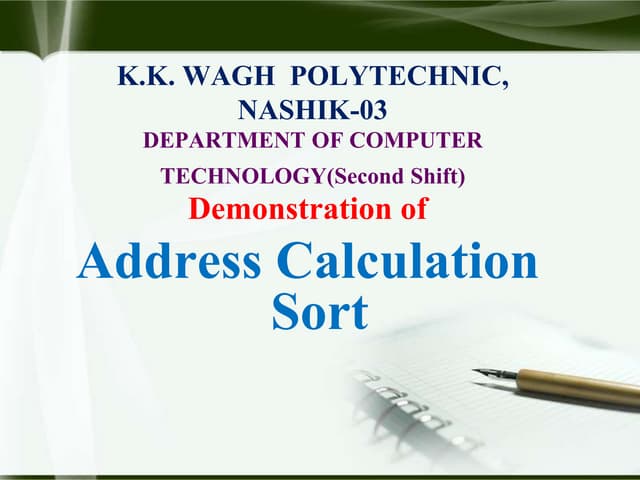 Address calculation-sort