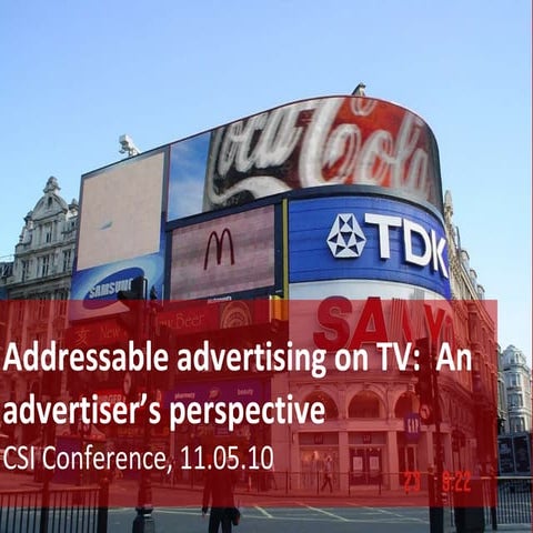 Addressable advertising on TV: An advertiser's perspective