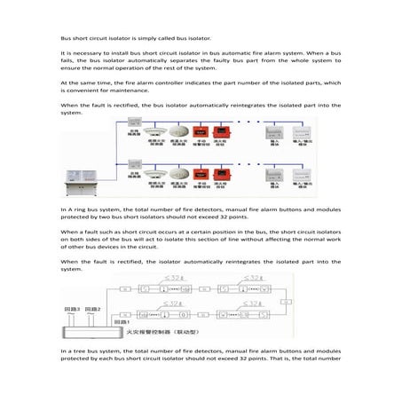 addressable fire alarm bus short circuit isolator