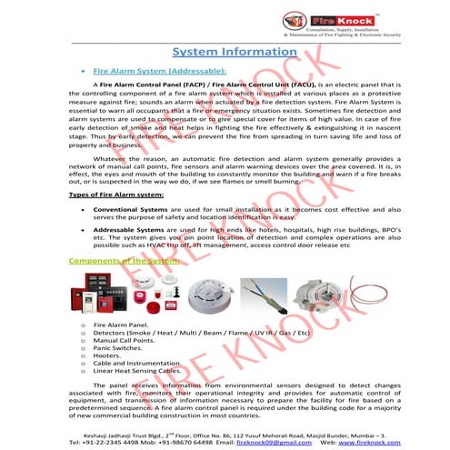 Addressable fire alarm system