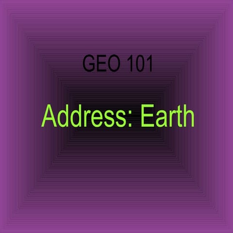 Address Earth: absolute location ppt. from National Geographic Alliance ...