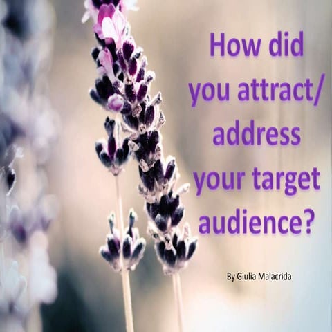 How did you attract/address your audience ? 