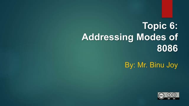 Addressing modes of 8086 - Binu Joy