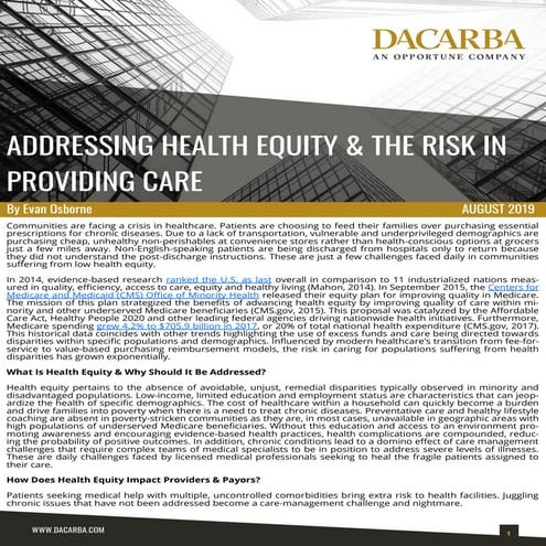 Addressing health equity & the risk in providing care | PDF