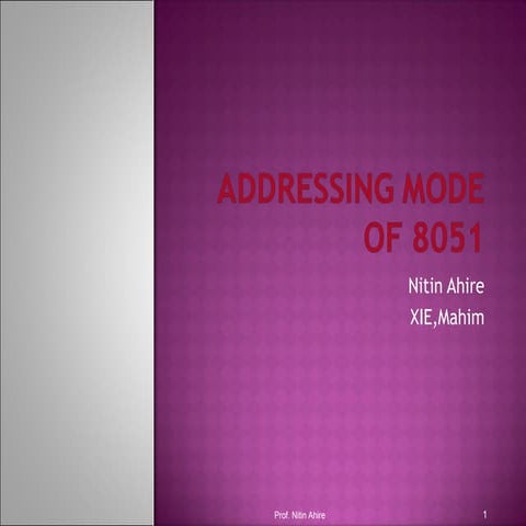Addressing mode of 8051 | PPT