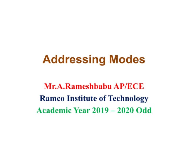 Addressing modes