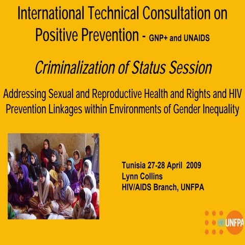 Addressing sexual and reproductive health and rights and hiv prevention ...