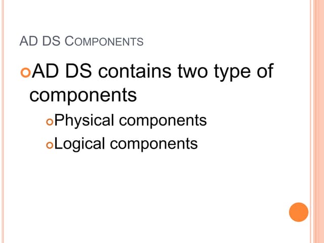 Active Directory component