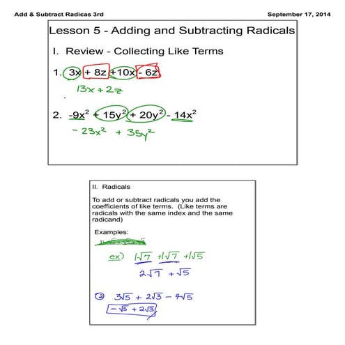 Add & subtract radicas 3rd