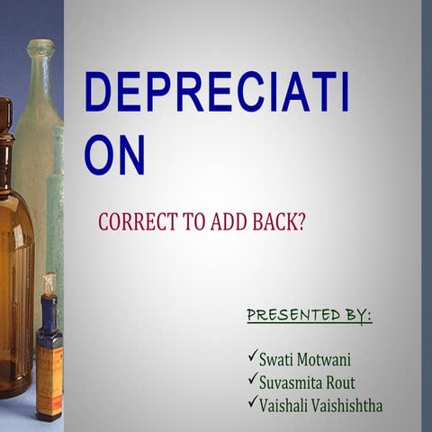 Add to correct back depreciation
