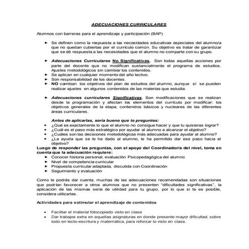 Adecuaciones curriculares (maestros)