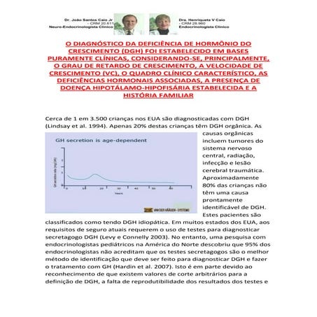 A DEFICIÊNCIA DE HORMÔNIO DE CRESCIMENTO-DGH EM CRIANÇAS CAUSAS ORGÂNICAS, ID...