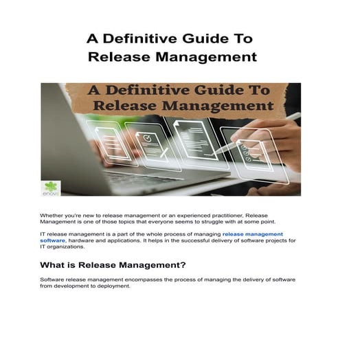  A Definitive Guide To Release Management