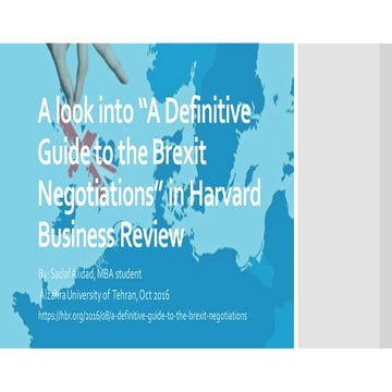 A definitive guide to the brexit negotiations, By Sadaf Alidad